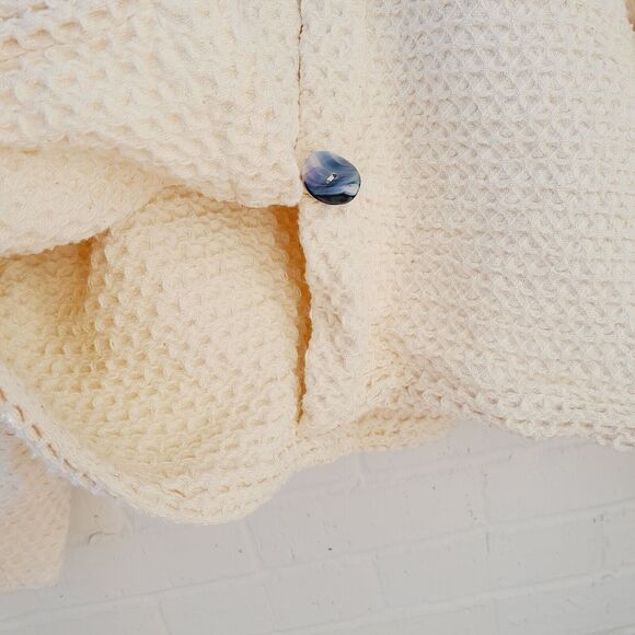 Wildrose Farm Jacket 100% Organic Heavy Cotton Waffle Shell Button Natural Sz: M - Picture 4 of 7